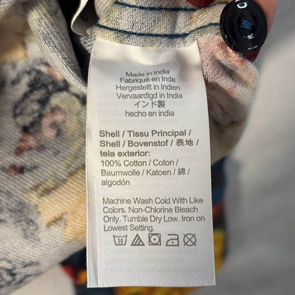 J. Crew Midweight Flannel Shirt Small Regenerative Cotton Floral Print Multicolo - Picture 9 of 10